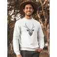 thumbnail image 2 of Deer Head Pencil Drawing Sweatshirt Men -Image by Shutterstock, Male Small, 2 of 4