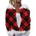 thumbnail image 2 of Stralyhd Christmas Cardigan for Women Plus Size Buffalo Plaid Print Button Up Cardigan Sweaters Fall Winter Loose Fit Long Sleeve Open Front Coats for Women Multicolor 5XL, 2 of 5