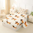 thumbnail image 2 of Homewish Kawaii Hot Dog Dachshund Twin Sheets,Pet Lover Bedding,Cream,3-Piece,1 Fitted Sheet and 1 Pillowcase, 2 of 6