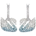 thumbnail image 1 of Swarovski Iconic Swan Pierced Earrings - Multi-colored - Rhodium Plated - 5512577, 1 of 1