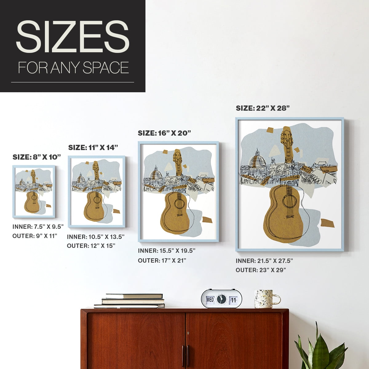 Rehearsal III Framed Print in Blue Solid Wood Framed Print No Nail Hanging
