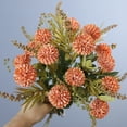 thumbnail image 3 of LShunze Faux Silk Pompon Mum Artificial Flowers, 5 Head Bulk Fake Mini Chrysanthemums with Stems for DIY Bouquet Centerpieces Wedding Fillers Champagne Arrangements Shower Decorations, 3 of 8