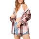 thumbnail image 3 of Txlixc Chaqueta a cuadros para mujeres, chaqueta de botón con capucha de manga larga, chaqueta de calle casual Txlixc  moda, 3 of 8
