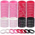 thumbnail image 1 of Pulseras de Concientización sobre el Cáncer de Mama, 200 Piezas Pulseras de Silicona para Concientización sobre el Cáncer de Mama, Pulseras Inspiradoras de Fuerza, Amor, Esperanza, Coraje para Eventos, 1 of 6