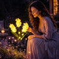 thumbnail image 5 of Rirool Solar Hyacinth Flower Lights Outdoor 2 Pack, Color Changing LED Garden Lights Waterproof Auto On/Off for Yard Patio Pathway Yellow, 5 of 8