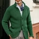 thumbnail image 4 of Suéter de hombre de corte entallado con cuello alto de punto, cárdigan de otoño e invierno, abrigo de talla grande para hombre, 4 of 6