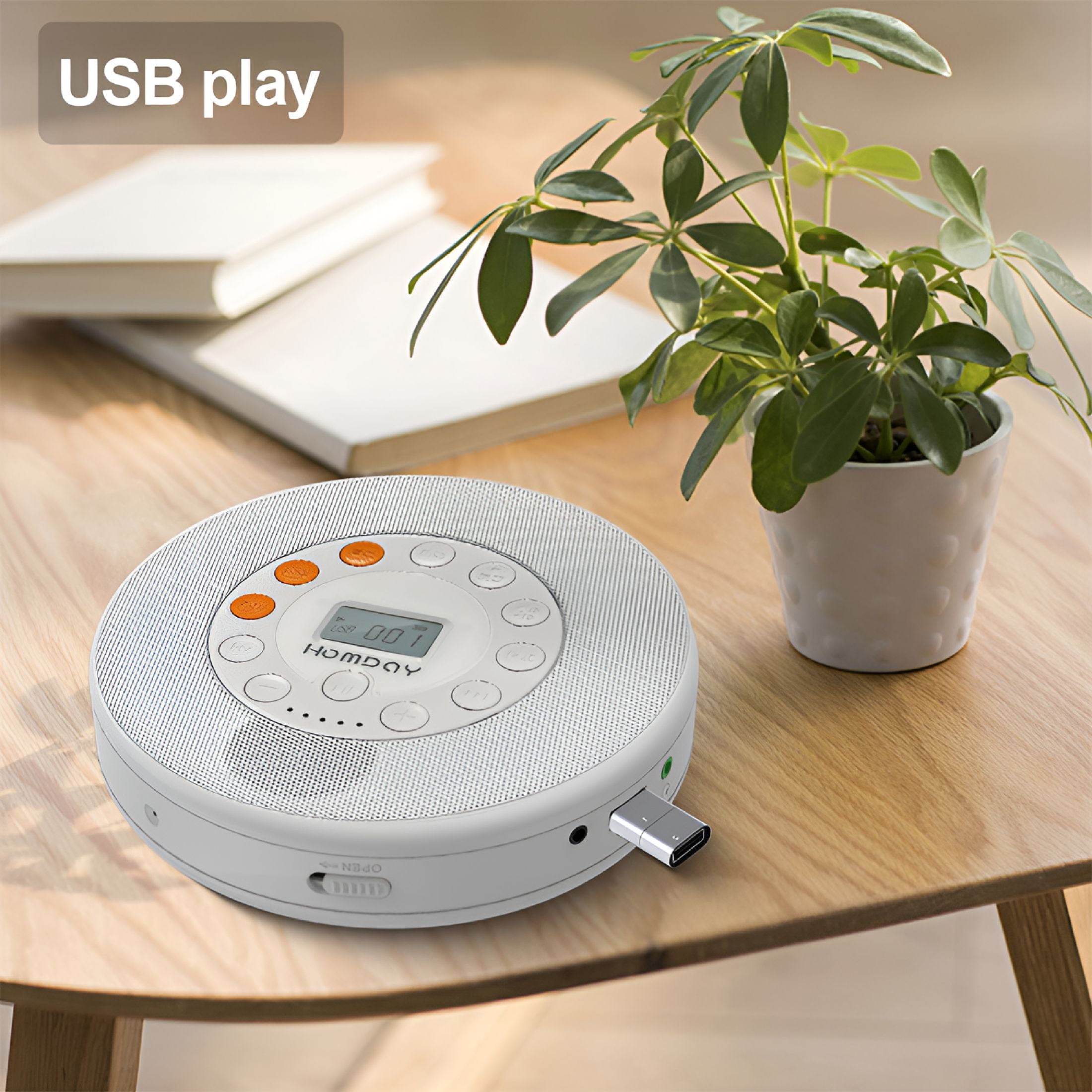GJX 2026 New Cd Player Walkman Mp3 Music Cd Album Mini Portable Cd Player Personal Exclusive Player for Travel,Home,Office,Workout,Leisure - White