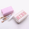 thumbnail image 3 of Makeup Organizer Letter Portable Double Layer Large Capacity Canvas Waterproof Makeup Bag for Outdoor, 3 of 11