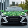thumbnail image 2 of Yuyamidu Green Leaf Car Side View Mirror Covers St. Patrick's Day Auto Front Hood Cover 3 Piece Car Hood Cover Protector with Exterior Rear View Mirror Covers Wrap Car Decor, 2 of 7