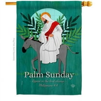 Ornament Collection H190067-BO Rejoice Palm Sunday Religious Faith Double-Sided Garden Decorative House Flag, Multi Color