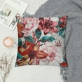 thumbnail image 2 of Leisuo Throw Pillow Cover Blue Flower Watercolor Rose Floral Colorful Maroon Allover Decorative Pillow Case Home Decor Square Pillowcase White, 2 of 5