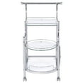thumbnail image 3 of Sarandon 3-tier Glass Shelf Metal Bar Cart Chrome, 3 of 8