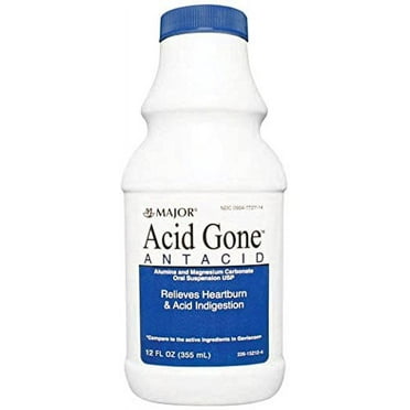 Acid Gone Antacid Liquid Generic for Gaviscon Regular Strength Liquid Antacid, Spearmint Flavor, 12 Oz. (Pack of 3)