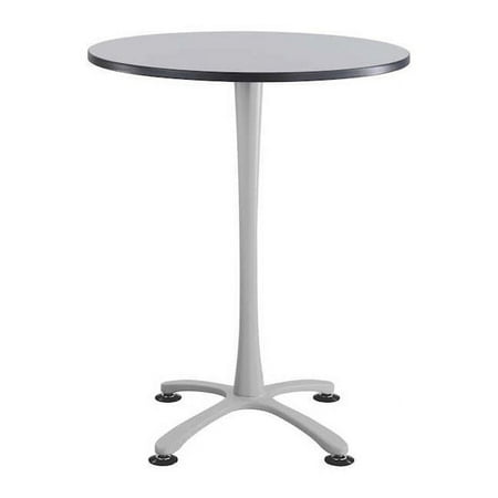Safco 2482GRSL Cha-Cha X Base Round Bistro-Height Table, Gray & Silver - 42 x 36 x 36 in.