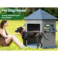 thumbnail image 4 of Decksplore Spacious Dog House For Indoor/Outdoor - Waterproof, Uv - Resistant Pp, Liftable Roof, 4 Fixing Spikes, Ventilated & Stylish Pet Home.Unique Barn Design, With Decorative Function.Grey Blue, 4 of 7
