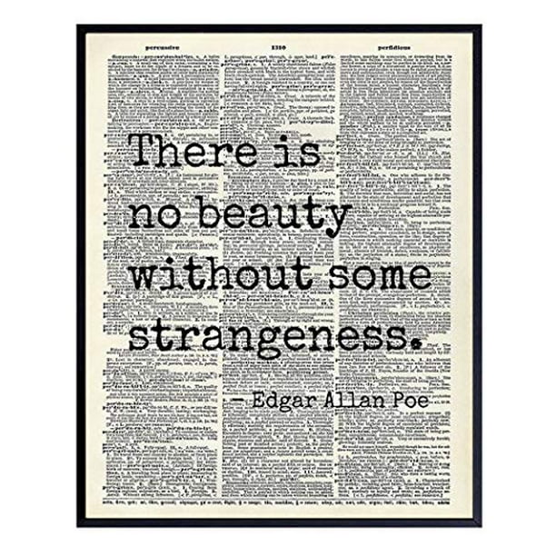 Edgar Allan Poe Quote 8x10 Dictionary Art Wall Decor Picture - Upcycled Vintage Retro Decoration for Home, Office, Apartment, Living Room, Bedroom, ...