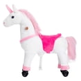thumbnail image 4 of Ponyeehaw Ride on Unicorn Toys,Mechanical Ride on Toys for Ages 4-9 Girls, Premium Plush Walking Horse with Wheels(Pink), 4 of 9