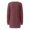 thumbnail image 4 of Multi-color Womens Tops Women's Clothing Long Sleeve Round Neck Split Top Loose Casual Pullover Top Shirts for Women, 4 of 5
