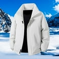 thumbnail image 5 of Mrmaere Men's Stand Collar Puffer Jacket Oversized Warm Casual Outerwear for Daily & Outdoor Wear White XXL, 5 of 6