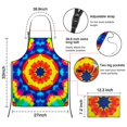 thumbnail image 3 of Colorful Tie Dye Star Pattern Apron-Garden Aprons for Women with Pockets-Cotton Linen Waterproof Kitchen Cooking Gardening Aprons Adjustable for Kitchen,Cooking,BBQ and Salon 33x27 Inch, 3 of 7