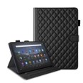 thumbnail image 3 of For Kindle Fire HD 10 (2021/2023 Release, 11th/13th Generation) Case, Rhombus Pattern Multiple Viewing Angles Stand Slim Folio Cover (Black), 3 of 6