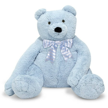 Melissa & Doug Jumbo Blue Teddy Bear Stuffed Animal, over 2' tall