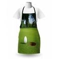 thumbnail image 3 of Golf Apron, Golf Ball Close to the Hole Stroke Play Recreational Activity Leisure Sports, Unisex Kitchen Bib with Adjustable Neck for Cooking Gardening, Adult Size, Green White Caramel, by Ambesonne, 3 of 4