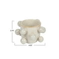 thumbnail image 2 of Bloomingville 4.25 Inches Round Stoneware Planter with Orbs and Reactive Glaze, Holds 3 Inches Pot, Speckled Cream, 2 of 4