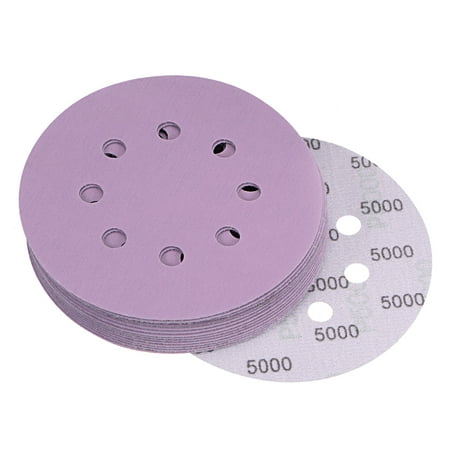 

15 Pack 5-Inch Purple Sanding Discs 5000 Grits 8 Hole Hook & Loop Professional Aluminum Oxide Sandpaper