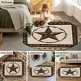 thumbnail image 6 of Country Texas Star Round Area Rug 5 FT, Non Slip Bedroom Area Rug, Brown Farmhouse Vintage Wooden Washable Soft Circular Carpet Non-Shedding Floor Mat for Kitchen Dining Room Foyer Balcony Dorm, 6 of 9