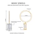 thumbnail image 4 of Rosec Jewels Emerald Cut Moissanite Drop Earrings for Women - 7X9 mm - D-VS1 Grade, 14K Yellow Gold, 4 of 6