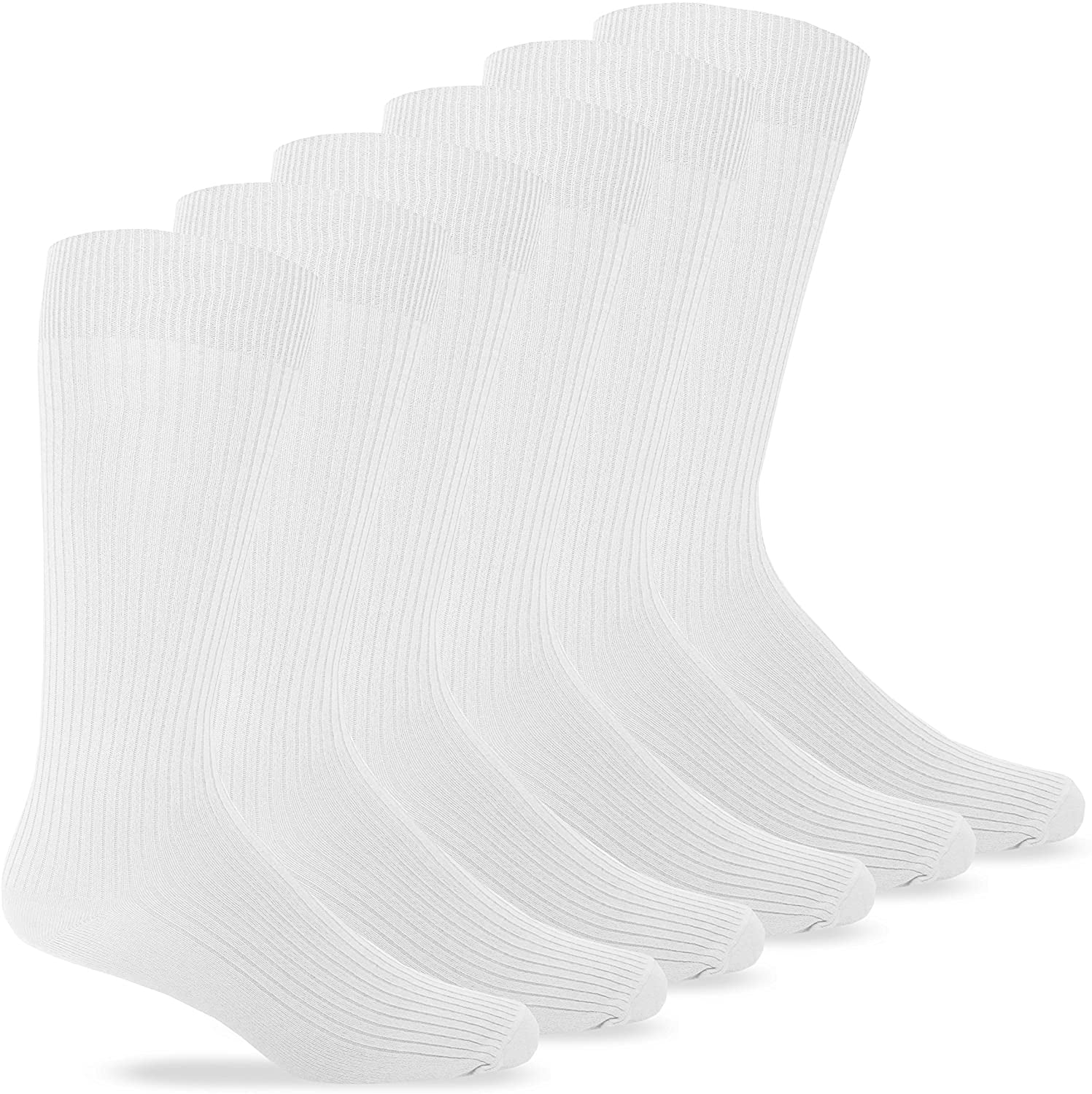 Jefferies Socks Boys Nylon Ribbed Crew Dress Socks 6 Pair Pack