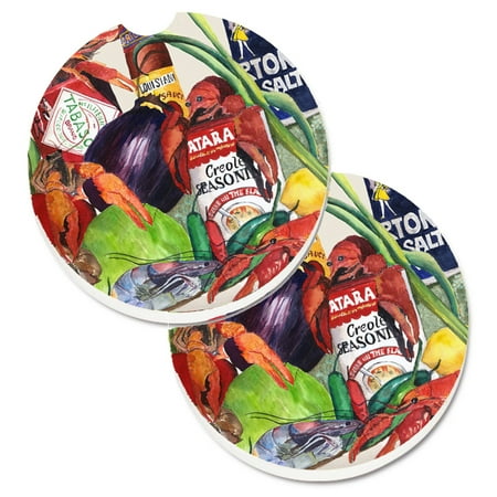 

Carolines Treasures 8540-2CARC Louisiana Spices Set of 2 Cup Holder Car Coasters Large multicolor