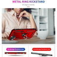thumbnail image 5 of Compatible with iPhone 13 Case,with 360 Ring Holder Kickstand Card case, Armor Military Grade Protection Hybrid Silicone TPU PC Rugged Case, Magnetic with Car Mount Phone Cover,Red, 5 of 8