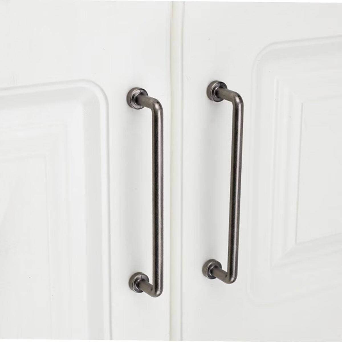 HDJNal Set of 6 pcs, 128mm Antique Cabinet Drawer Knobs,Vintage Retro Silver Bar Knob,zinc Alloy Solid Drawer pulls for Kitchen, Cupboard, Wardrobe, Dresser
