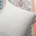thumbnail image 6 of Nesco Stripe Reversible Cotton Duvet Cover Navy/Coral 3Pc Set Full/Queen, 6 of 9
