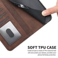 thumbnail image 5 of Funda con tapa estilo vintage para iPhone 7 Plus/8 Plus, ranura para múltiples tarjetas, protección total, estilo retro, material PU+TPU, 5 of 5