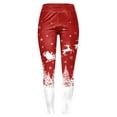 thumbnail image 4 of Dmsael Christmas Yoga Pants for Women Christmas Leggings for Women High Waisted Santa Claus Print Ankle Length Seasonal Printed Leggings Soft Brushed Pants Red,XL, 4 of 6