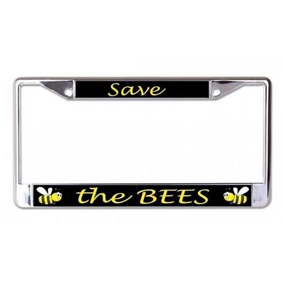 Save The Bees Chrome License Plate Frame