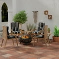 thumbnail image 3 of Jordan Manufacturing 45" x 22" Reeder Black Stripe Rectangular Outdoor Chair Cushion with Ties and Hanger Loop, 3 of 13