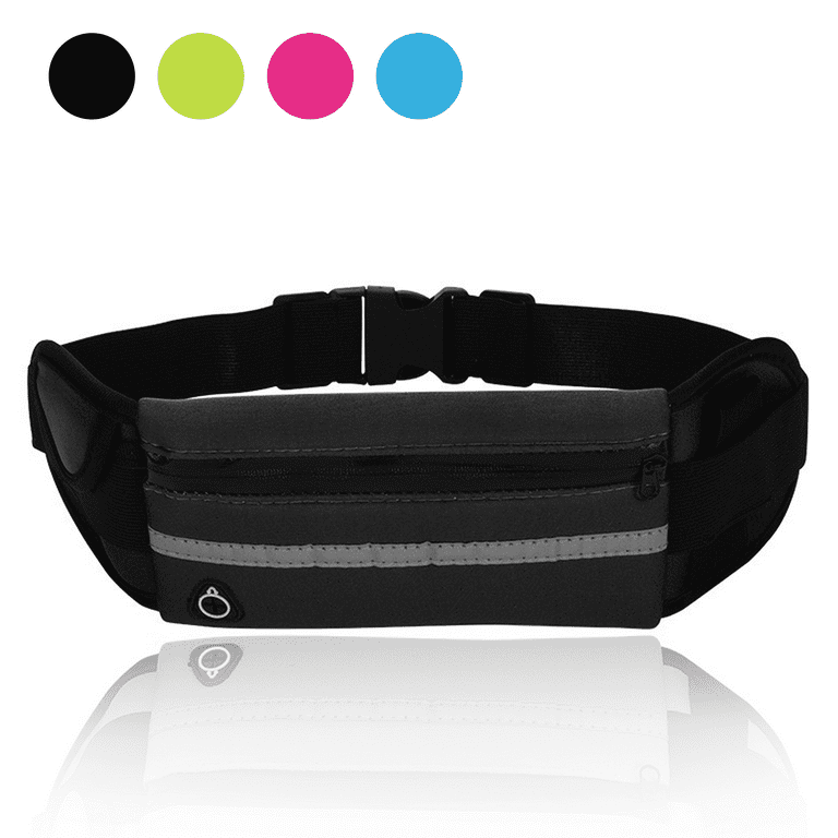SAPLIZE Sports Waist Pack for Runners Fanny Pack for women men Belt Bag Running Belt with Headphone Hole Fits 6 inch Mobile Phones Waterproof and