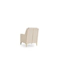thumbnail image 5 of Lisonu Luna Modern Accent Chair, Contemporary Armchair with Solid Wood Frame, Ivory Textured Fabric & Leatherette Detail for Living Room, 5 of 6