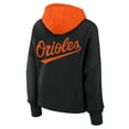 thumbnail image 3 of Women's Fanatics Black Baltimore Orioles Oversized High Hip Legacy Fleece Pullover Hoodie, 3 of 5