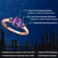 thumbnail image 2 of Gem Stone King 18K Rose Gold Plated Silver Purple Amethyst Engagement Ring for Women | 1.07 Cttw | Oval 7X5MM | Gemstone February Birthstone | Size 7, 2 of 6