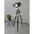 thumbnail image 3 of Nautical Modern Designer Brown Wooden & Chrome Finish Spot Light Tripod Floor Lamp, 3 of 3