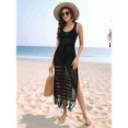 thumbnail image 5 of Loose Beach Cover Up Women'S Knit Dress Black XL, 5 of 7