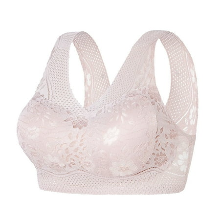 Women s Summer Ice Silk Maternity Strapless Bra Seamless Beauty Back Bra Gathers Together without Steel Ring Wipe Bra Lace Womens Bra Underwear Women s Chest Wrap Sports Vest Pink Medium Lace