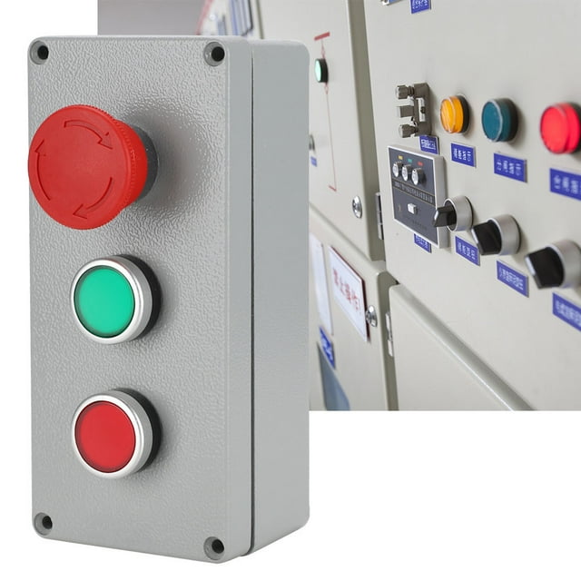 Switch Box Push Button Switch Control Operation Box Accident Control Box Switch Box Aluminum Alloy 3 Button Control Operation Box IP66 Dustproof Waterproof 175x80x55175x80x55