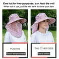 thumbnail image 6 of Xinwanna Summer Sun Hat with Wide Brim Dot Print Breathable Holes Neck Protection Outdoor Travel Cycling Hat (Grey), 6 of 13