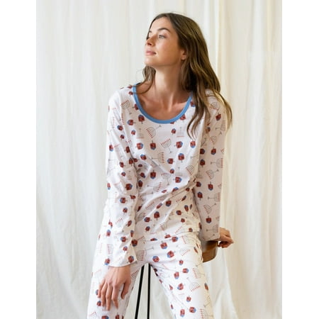 

Leveret Womens Two Piece Cotton Pajamas Menorah XS